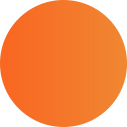 A simple orange circle with a gradient effect, transitioning from darker to lighter shades of orange from the left to the right side. The design is minimalistic and could be used as a background element, icon, or graphic component in various visual materials.